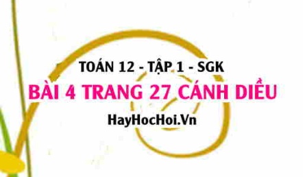 Bài 4 trang 27 Toán 12 tập 1 Cánh Diều